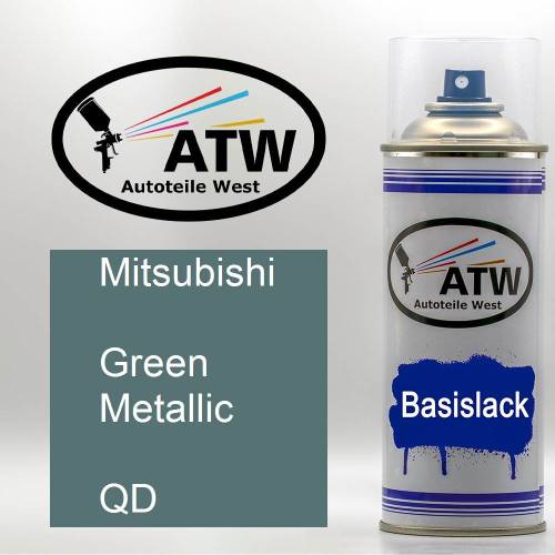 Mitsubishi, Green Metallic, QD: 400ml Sprühdose, von ATW Autoteile West.